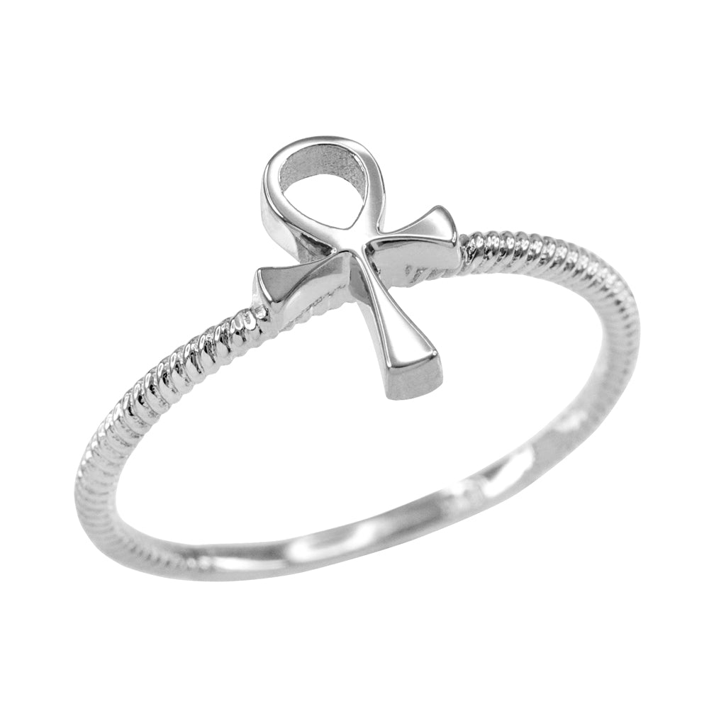 Dainty Gold Egyptian Ankh Womens Ring Karma Blingz