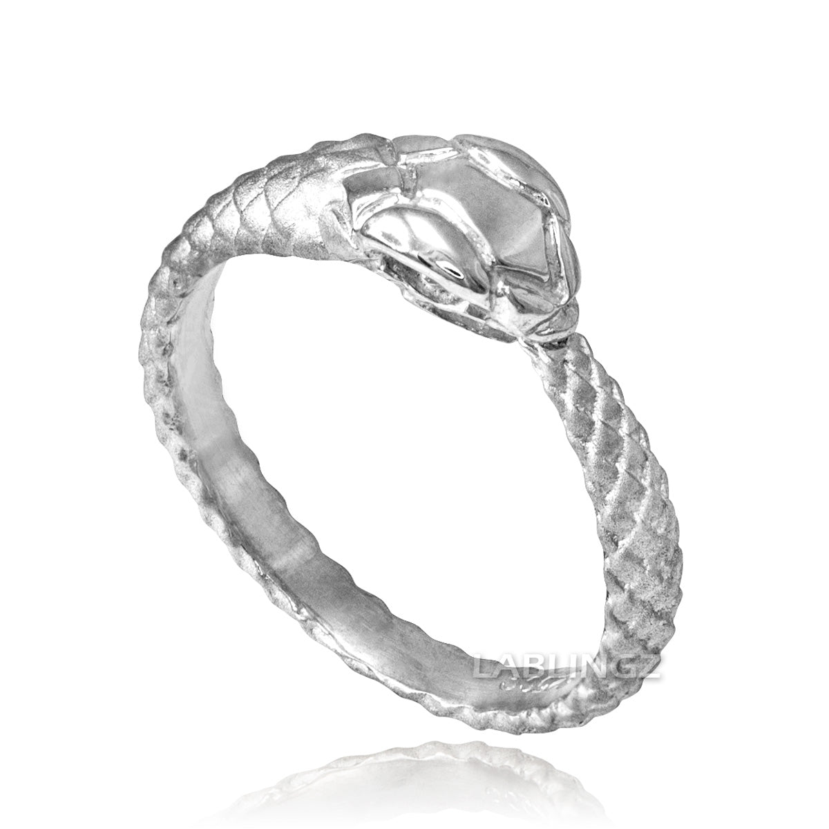 Solid Gold Tail Biting Ouroboros Snake Ring Karma Blingz