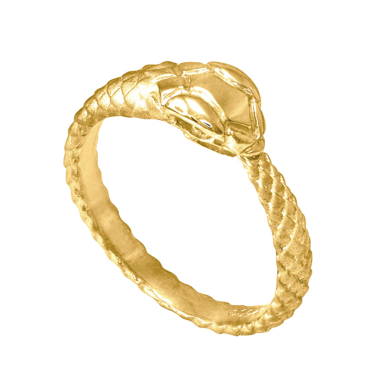 Solid Gold Tail Biting Ouroboros Snake Ring Karma Blingz