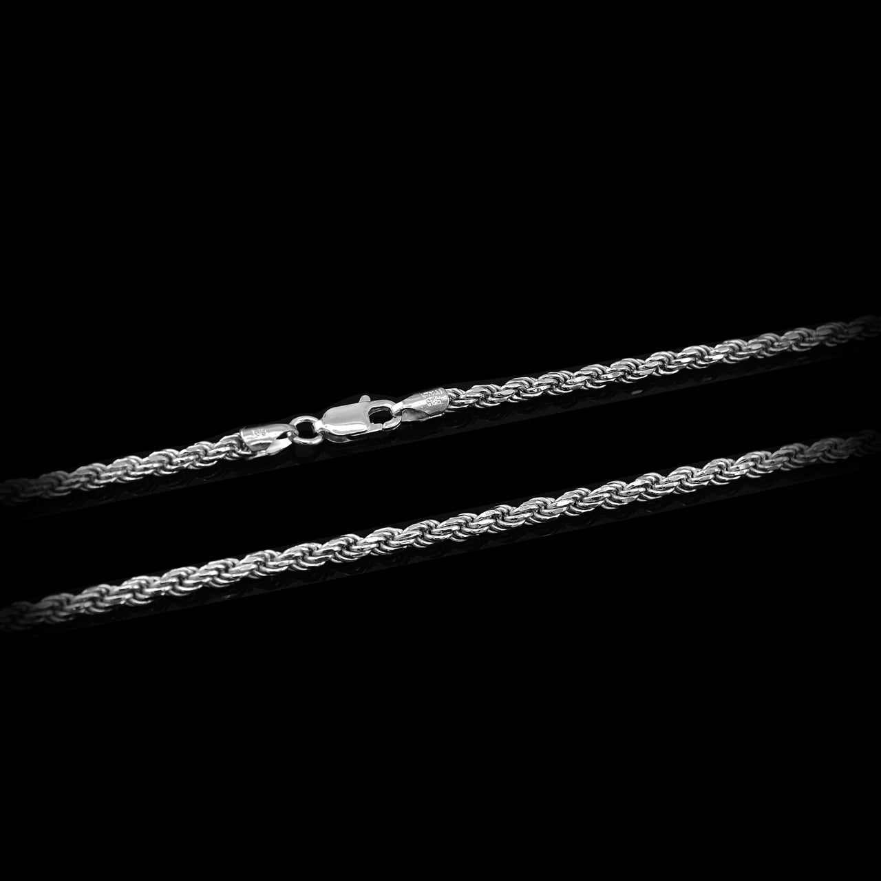Sterling Silver 3 mm Rope Chain Karma Blingz