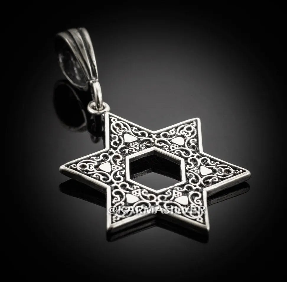 Silver Star of David Charm Pendant Karma Blingz