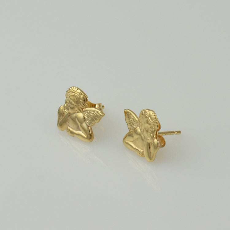 Gold Angel Stud Earrings Karma Blingz