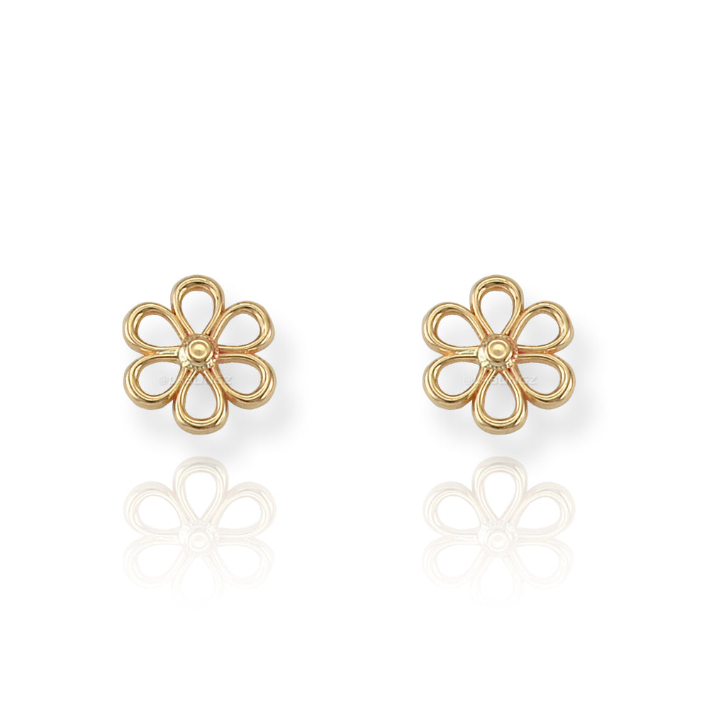Dainty Gold Daisy Flower Stud Earrings Karma Blingz