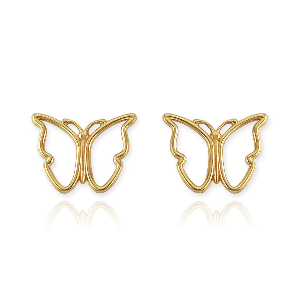 Dainty Gold Butterfly Stud Earrings Karma Blingz