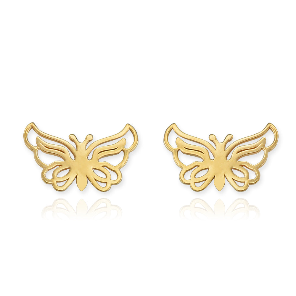 Gold Butterfly Filigree Stud Earrings Karma Blingz