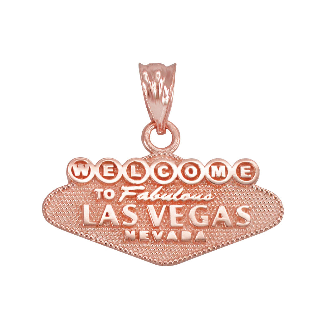 Gold Las Vegas Charm Necklace (yellow, white, rose gold, 10k, 14k) Karma Blingz