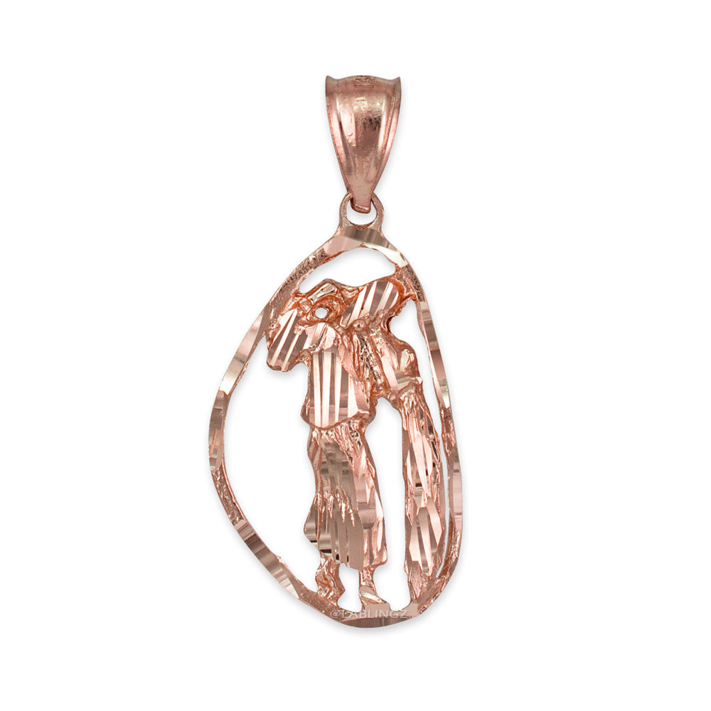 Gold Aquarius Zodiac Sign DC Pendant Necklace (yellow, white, rose gold, 10K, 14K) Karma Blingz