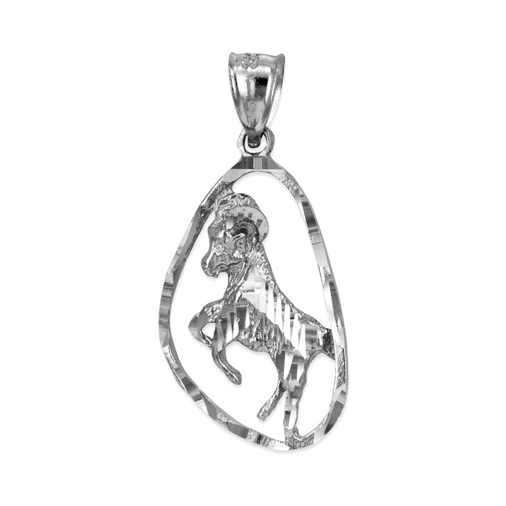 Gold Aries Zodiac Sign DC Pendant Necklace (yellow, white, rose gold, 10K, 14K) Karma Blingz