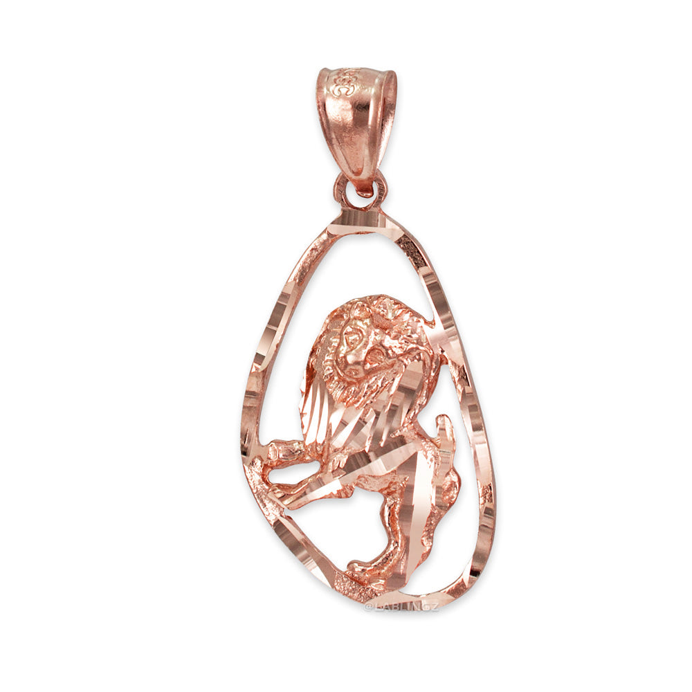 Gold Leo Zodiac Sign DC Pendant Necklace (yellow, white, rose gold, 10K, 14K) Karma Blingz