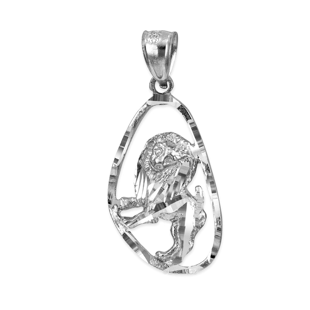 Gold Leo Zodiac Sign DC Pendant Necklace (yellow, white, rose gold, 10K, 14K) Karma Blingz