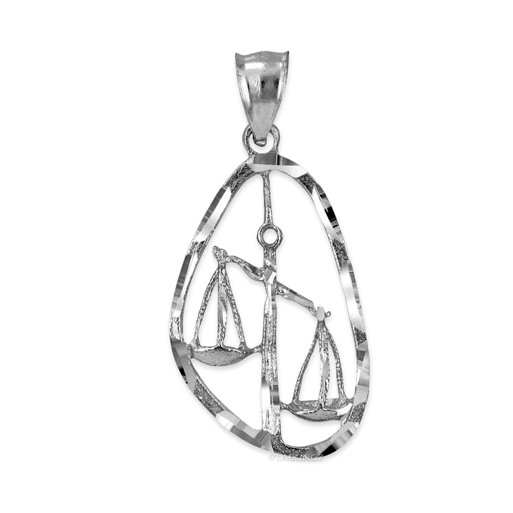 Gold Libra Zodiac Sign DC Pendant Necklace (yellow, white, rose gold, 10K, 14K) Karma Blingz