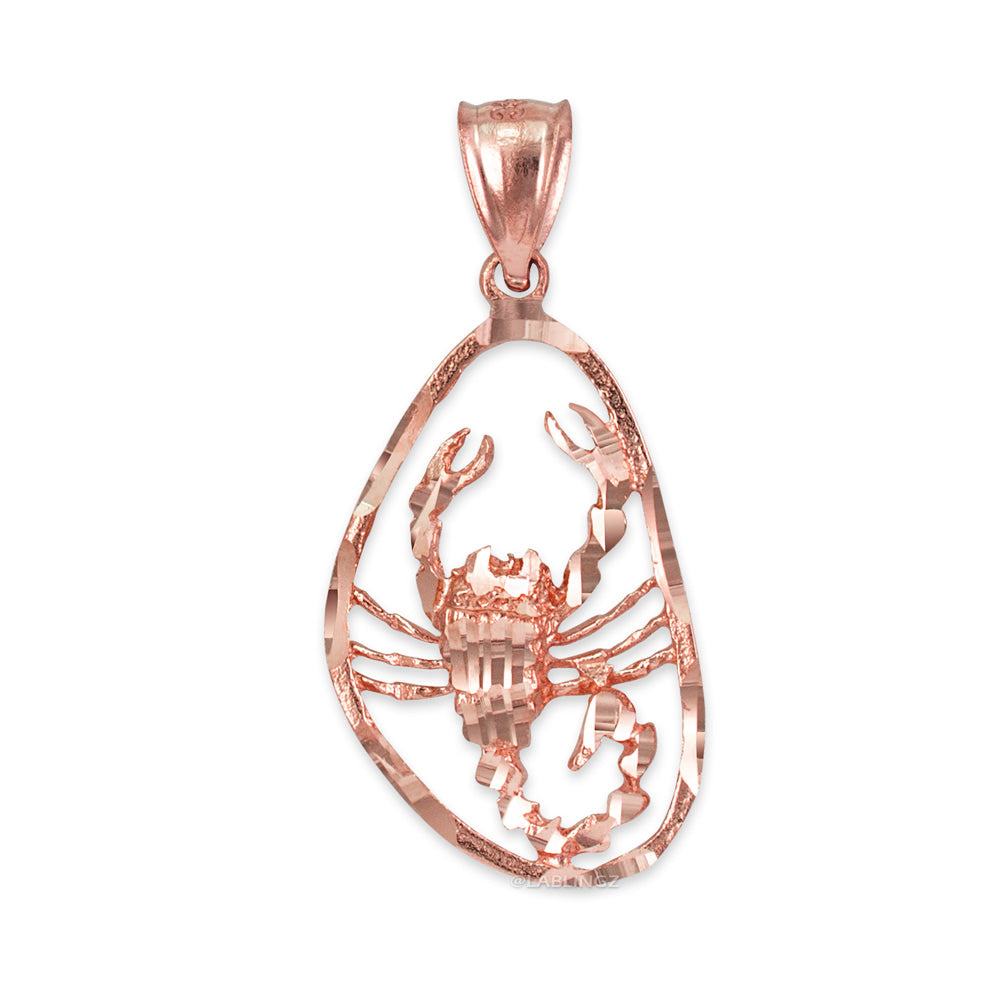 Gold Scorpio Zodiac Sign DC Pendant Necklace (yellow, white, rose gold, 10K, 14K) Karma Blingz