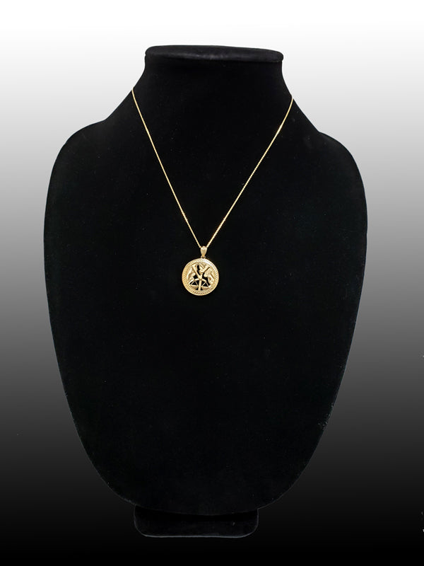 Gold Libra Zodiac Sign Medallion Pendant Necklace (yellow, white, rose, 10K, 14K) Karma Blingz