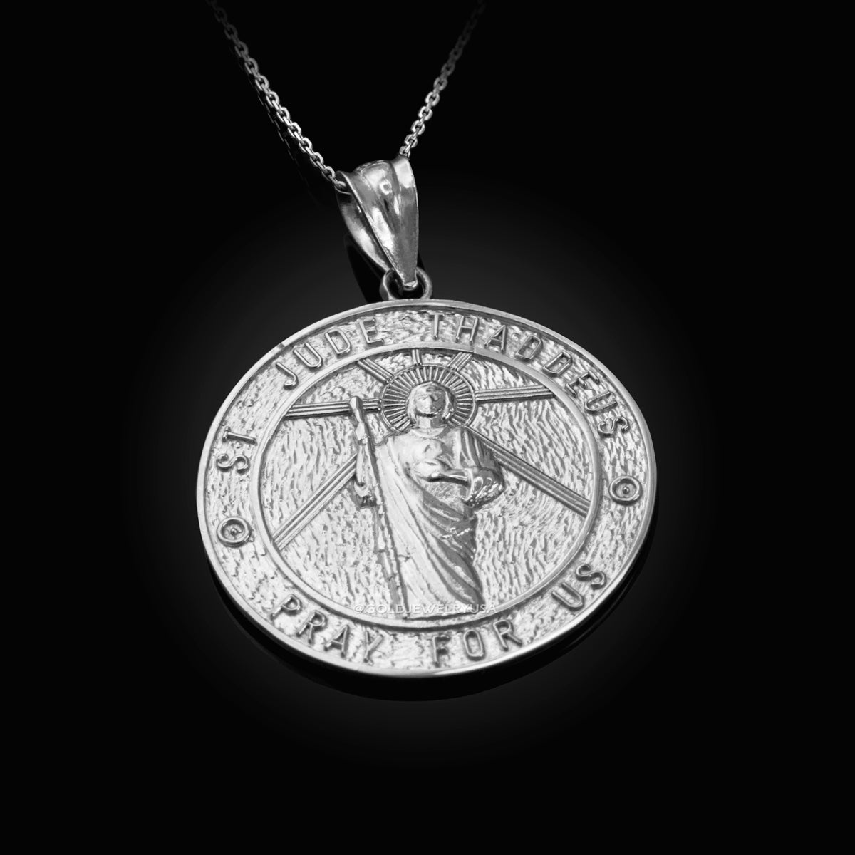 Sterling Silver Saint Jude Pray Medal Pendant Necklace Karma Blingz