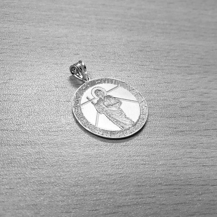Sterling Silver St. Jude Thaddeus Medal Pendant Necklace Karma Blingz