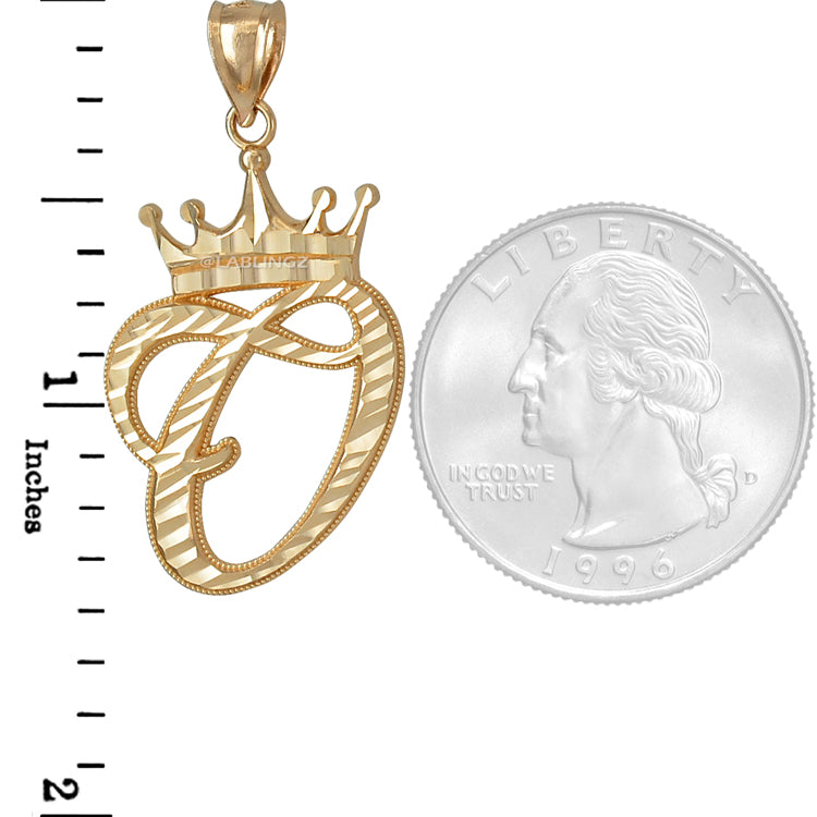 Gold Alphabet Cursive Letter 'O' Initial DC Pendant Necklace (yellow, white, rose, 10K, 14K) Karma Blingz