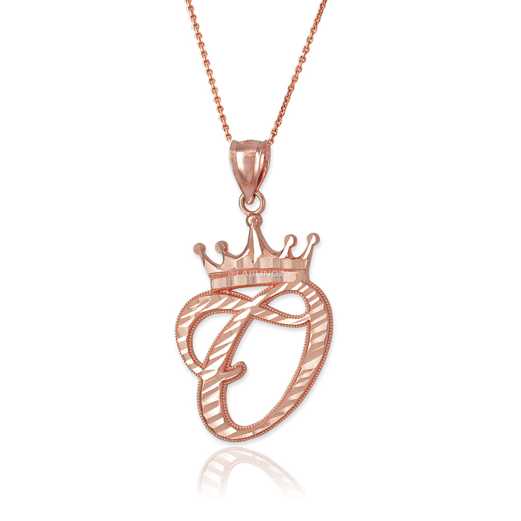 Gold Alphabet Cursive Letter 'O' Initial DC Pendant Necklace (yellow, white, rose, 10K, 14K) Karma Blingz