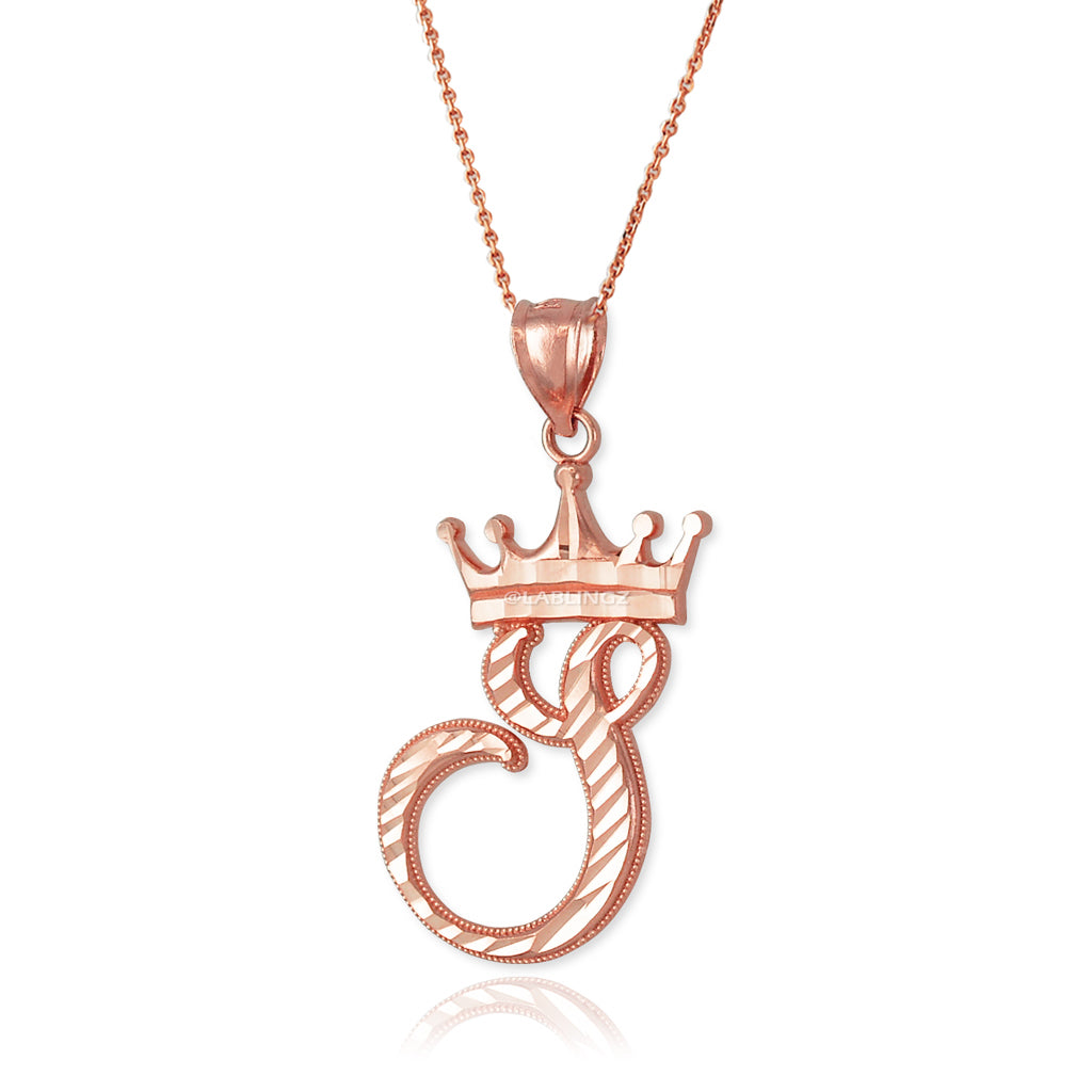 Gold Alphabet Cursive Letter 'S' Initial DC Pendant Necklace (yellow, white, rose, 10K, 14K) Karma Blingz