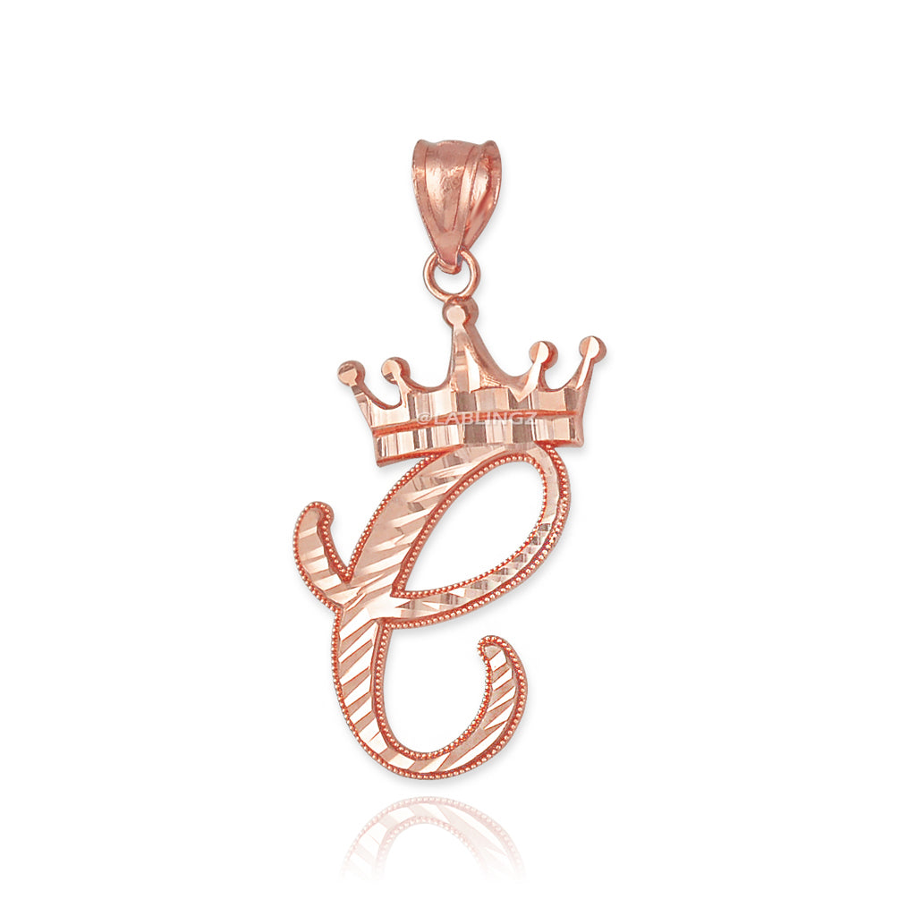Gold Alphabet Cursive Letter 'C' Initial DC Pendant Necklace (yellow, white, rose, 10K, 14K) Karma Blingz