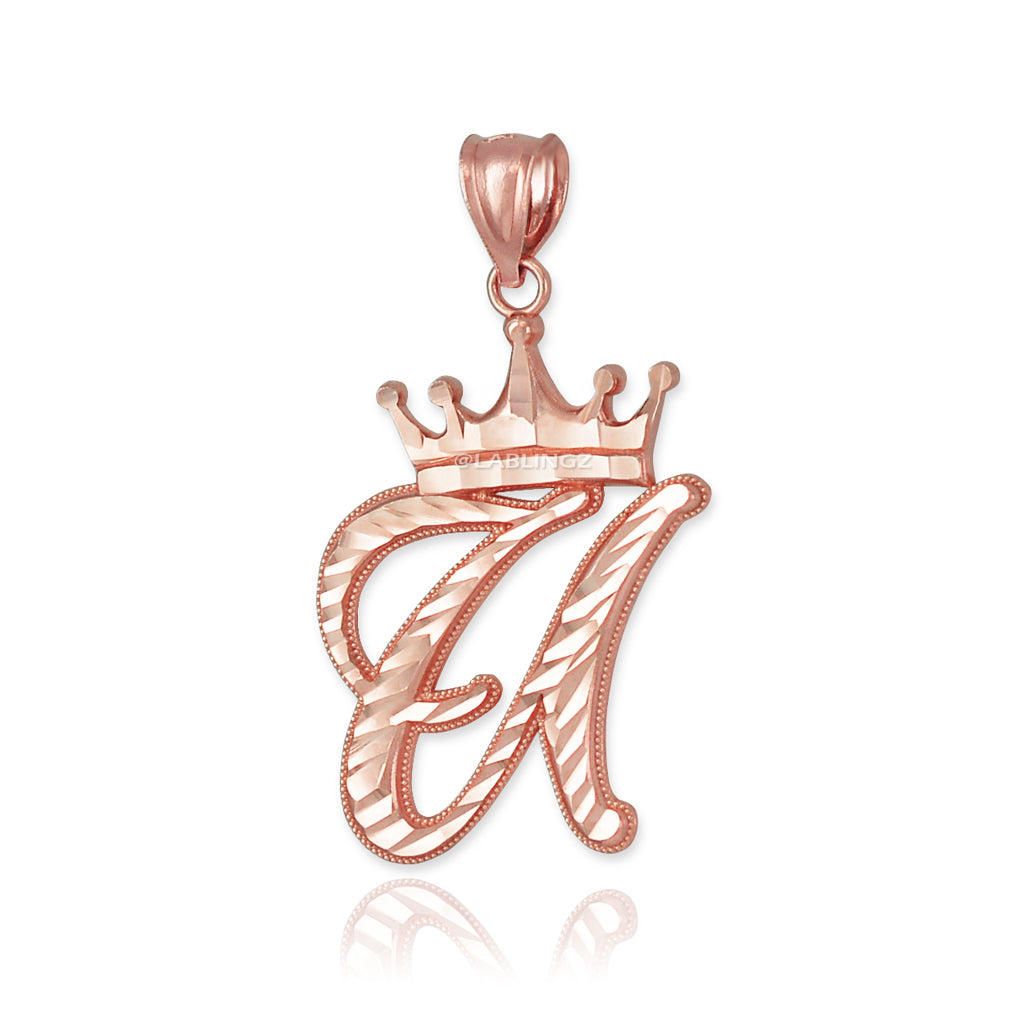 Gold Alphabet Cursive Letter 'U' Initial DC Pendant Necklace (yellow, white, rose, 10K, 14K) Karma Blingz