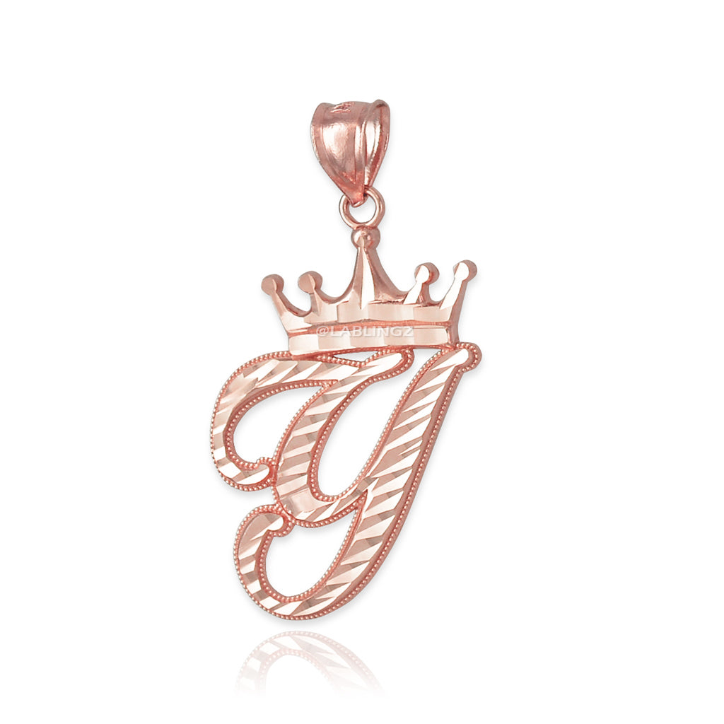 Gold Alphabet Cursive Letter 'Y' Initial DC Pendant Necklace (yellow, white, rose, 10K, 14K) Karma Blingz