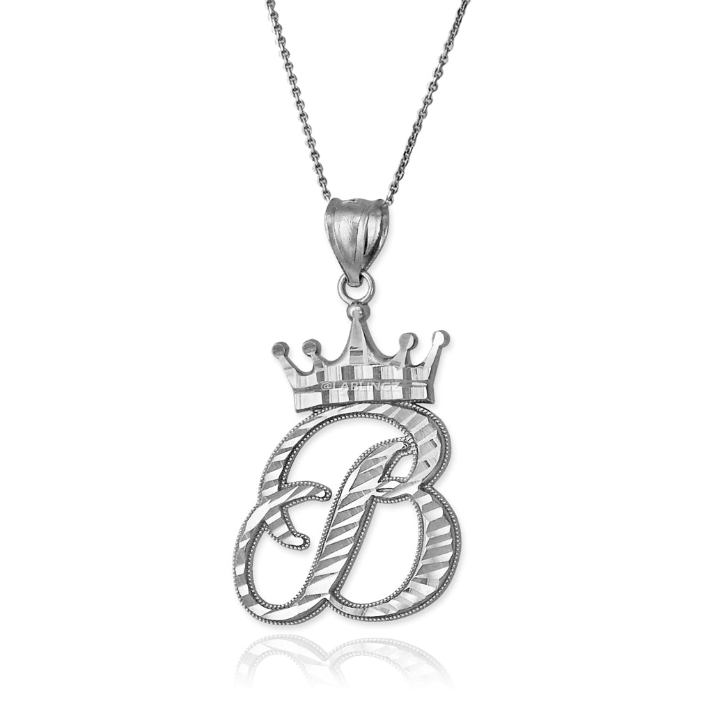 Gold Alphabet Cursive Letter 'B' Initial DC Pendant Necklace (yellow, white, rose, 10K, 14K) Karma Blingz