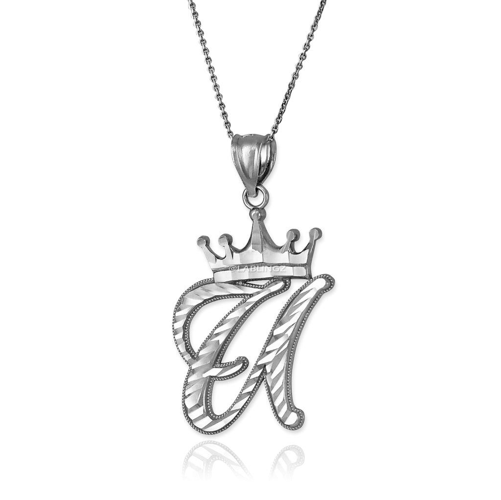 Gold Alphabet Cursive Letter 'U' Initial DC Pendant Necklace (yellow, white, rose, 10K, 14K) Karma Blingz