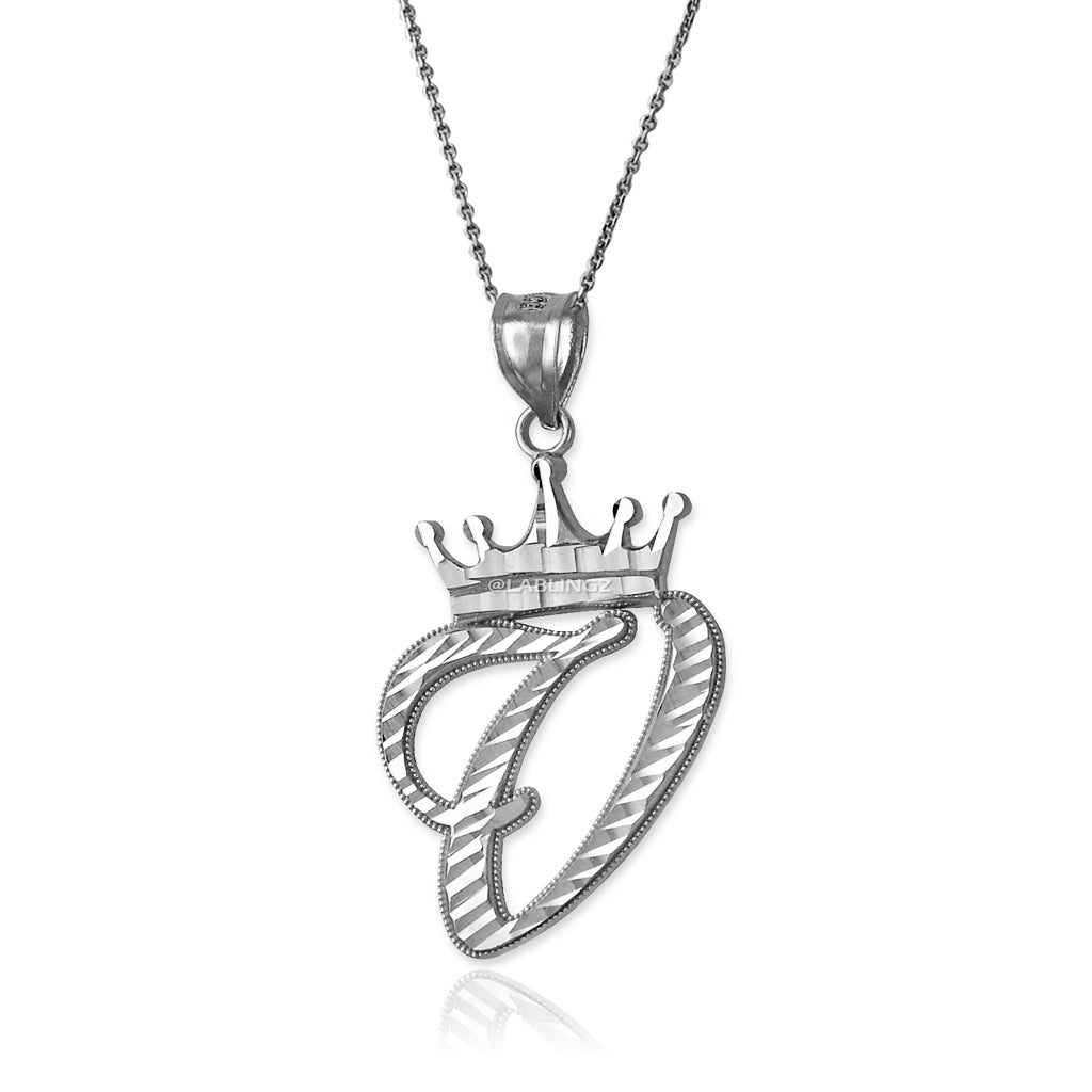 Gold Alphabet Cursive Letter 'V' Initial DC Pendant Necklace (yellow, white, rose, 10K, 14K) Karma Blingz
