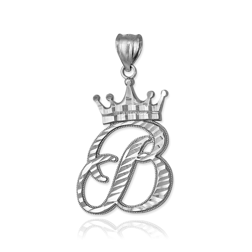 Gold Alphabet Cursive Letter 'B' Initial DC Pendant Necklace (yellow, white, rose, 10K, 14K) Karma Blingz