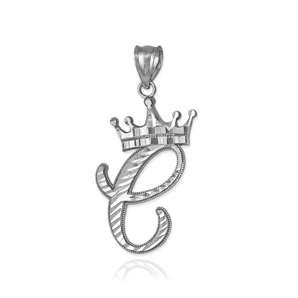Gold Alphabet Cursive Letter 'C' Initial DC Pendant Necklace (yellow, white, rose, 10K, 14K) Karma Blingz