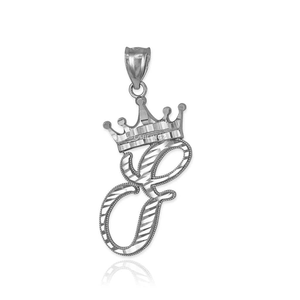 Gold Alphabet Cursive Letter 'F' Initial DC Pendant Necklace (yellow, white, rose, 10K, 14K) Karma Blingz