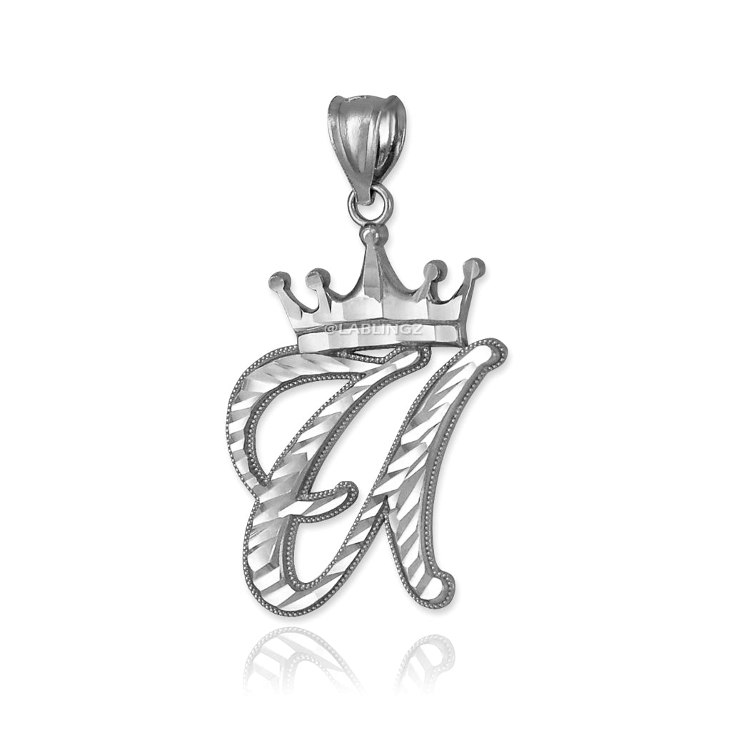 Gold Alphabet Cursive Letter 'U' Initial DC Pendant Necklace (yellow, white, rose, 10K, 14K) Karma Blingz