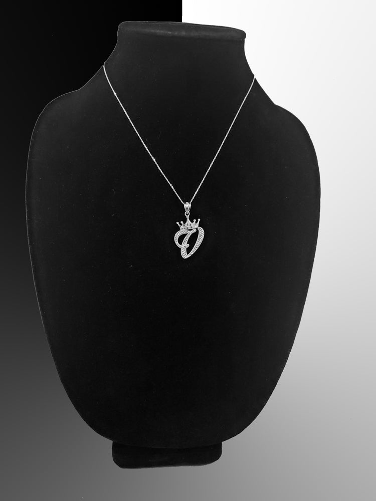 Gold Alphabet Cursive Letter 'V' Initial DC Pendant Necklace (yellow, white, rose, 10K, 14K) Karma Blingz