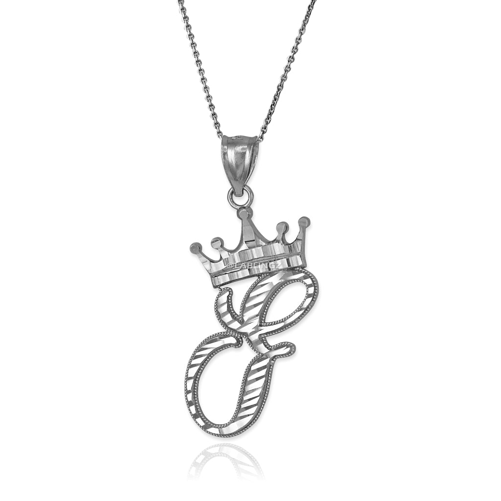 Gold Alphabet Cursive Letter 'F' Initial DC Pendant Necklace (yellow, white, rose, 10K, 14K) Karma Blingz