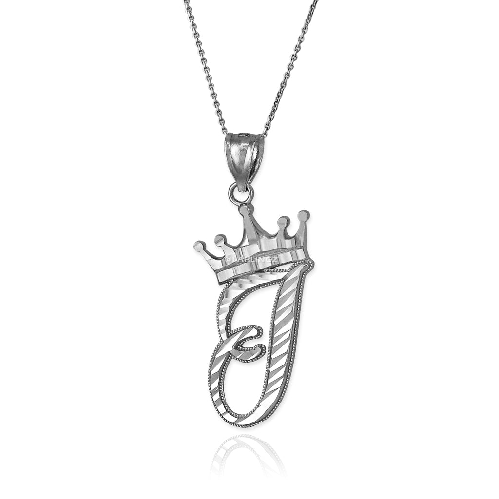 Gold Alphabet Cursive Letter 'I' Initial DC Pendant Necklace (yellow, white, rose, 10K, 14K) Karma Blingz