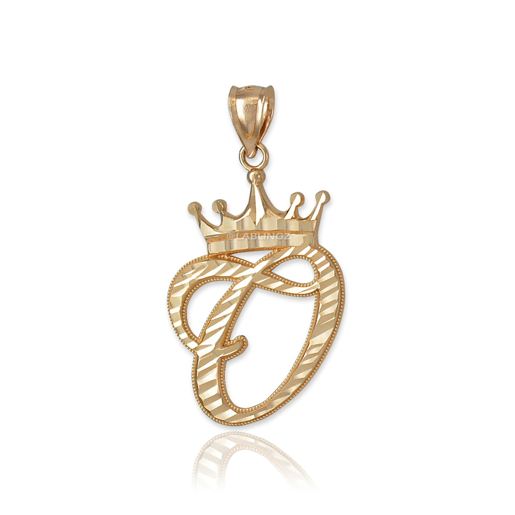 Gold Alphabet Cursive Letter 'O' Initial DC Pendant Necklace (yellow, white, rose, 10K, 14K) Karma Blingz