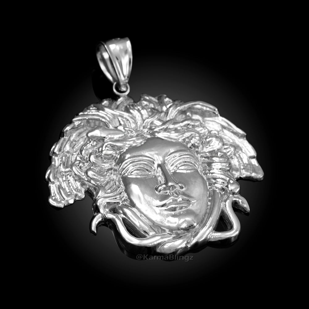 Gold Medusa Pendant (small, medium, large, 10k, 14k, yellow, white, rose gold) Karma Blingz