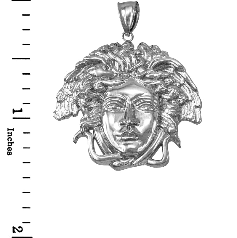 Gold Medusa Pendant (small, medium, large, 10k, 14k, yellow, white, rose gold) Karma Blingz