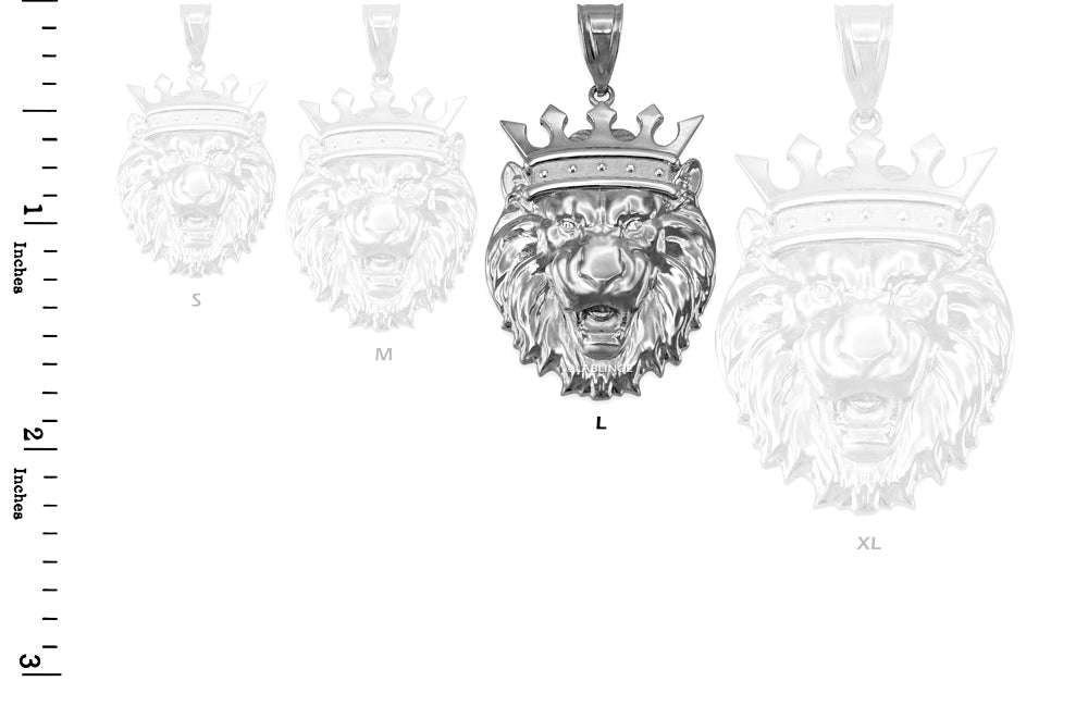 Sterling Silver Lion King Pendant (S/M/L/XL) Karma Blingz