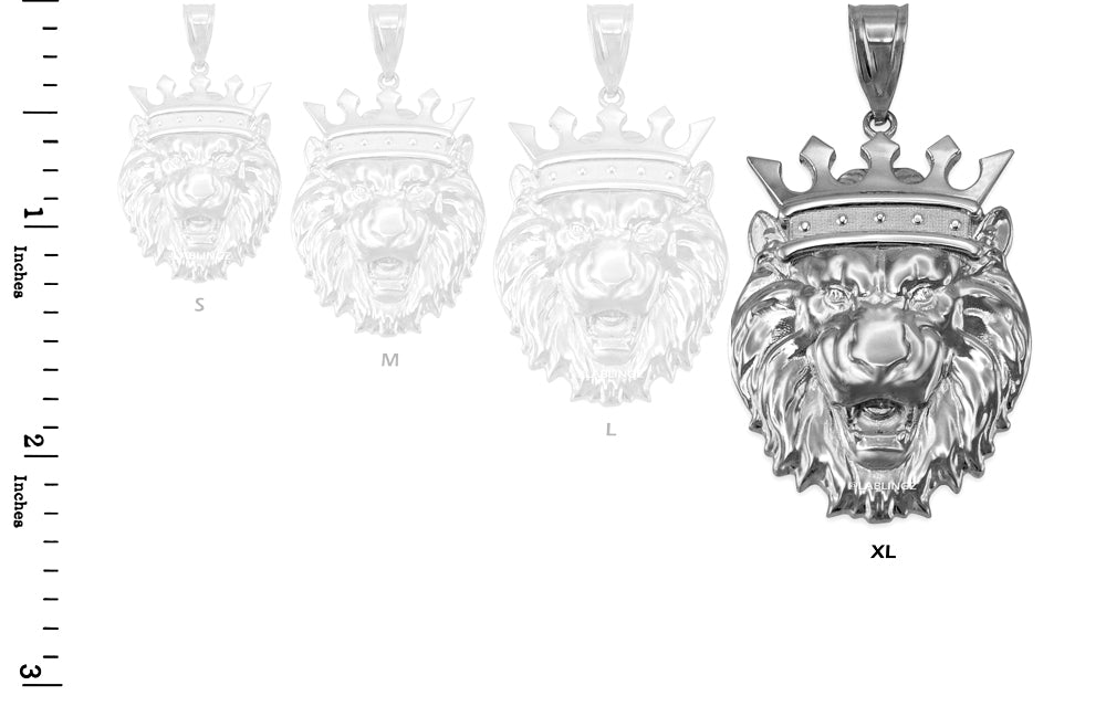Sterling Silver Lion King Pendant (S/M/L/XL) Karma Blingz