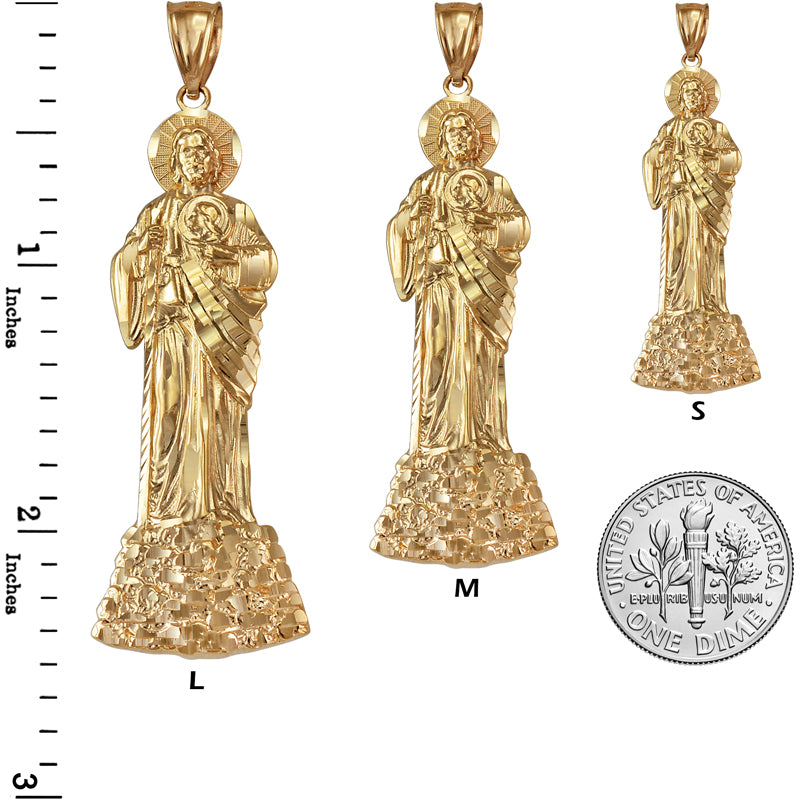 Gold Saint Jude DC Charm Pendant (S/M/L, yellow, white, rose gold, 10K, 14K) Karma Blingz