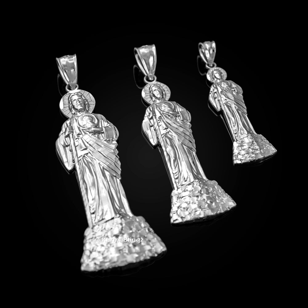Gold Saint Jude DC Charm Pendant (S/M/L, yellow, white, rose gold, 10K, 14K) Karma Blingz