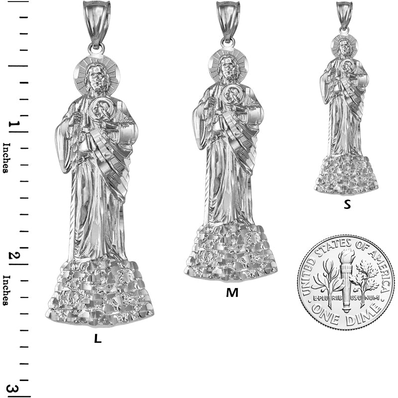 Gold Saint Jude DC Charm Pendant (S/M/L, yellow, white, rose gold, 10K, 14K) Karma Blingz