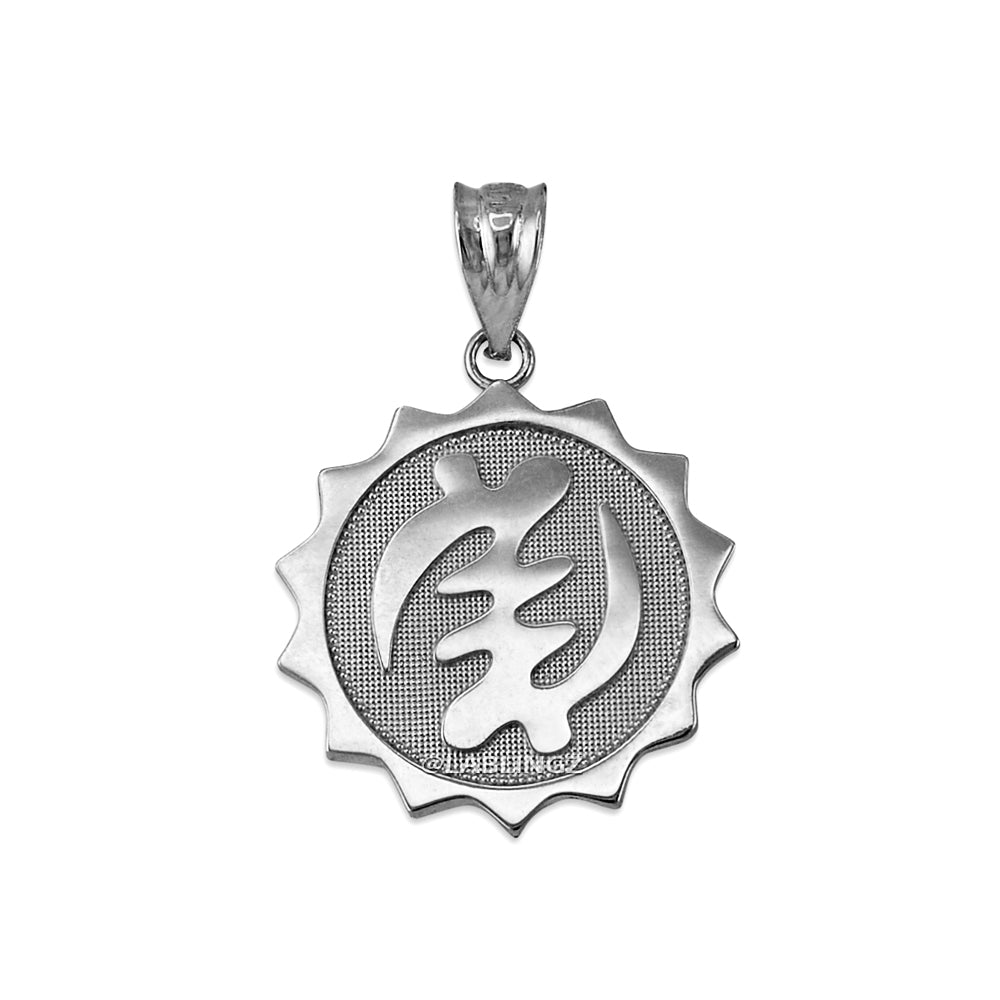 Gold African Adinkra Gye Nyame Medallion Pendant Necklace (yellow, white, rose gold, 10K, 14K) Karma Blingz