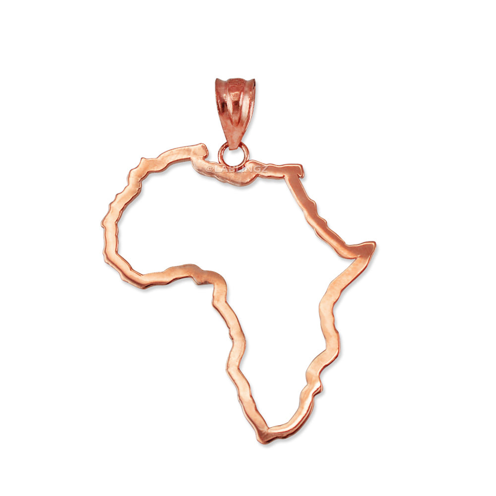 Gold Africa Open Pendant Necklace (yellow, white, rose gold, 10K, 14K) Karma Blingz