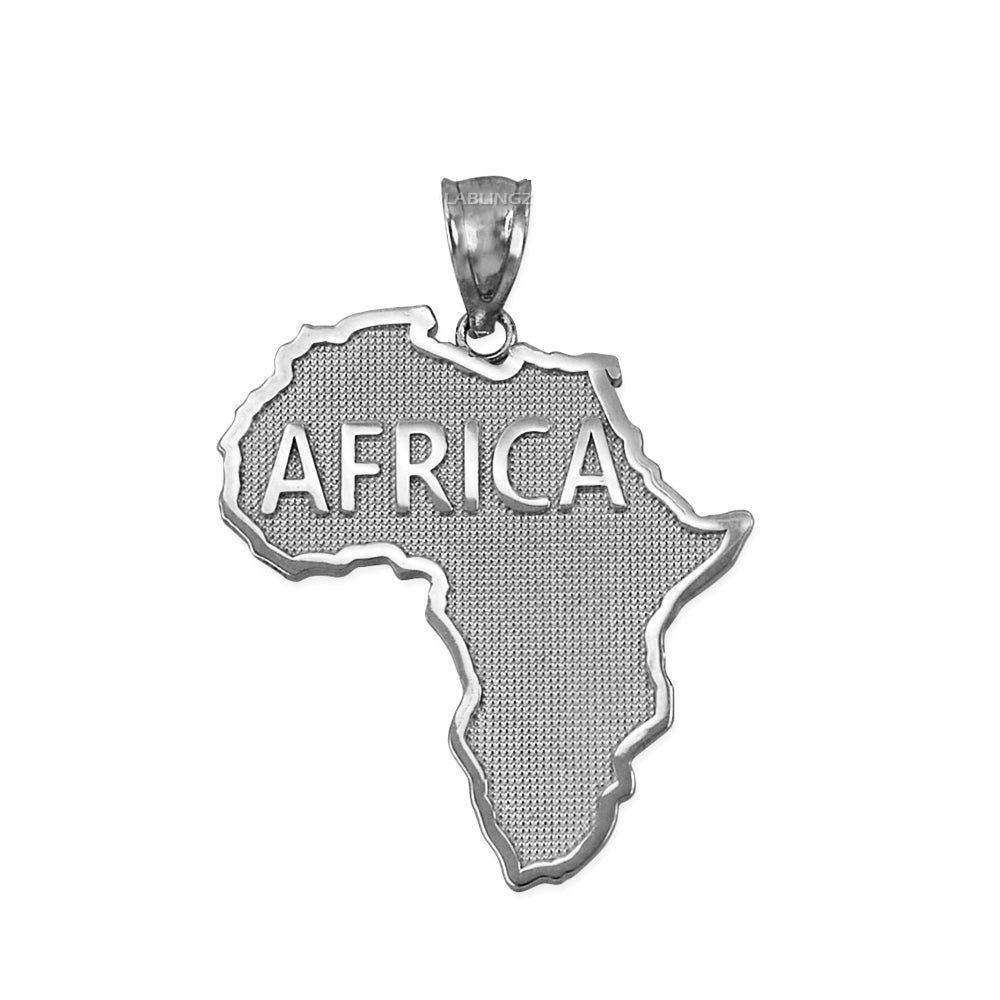 Gold AFRICA Pendant Necklace (10K, 14K, yellow, white, rose gold) Karma Blingz
