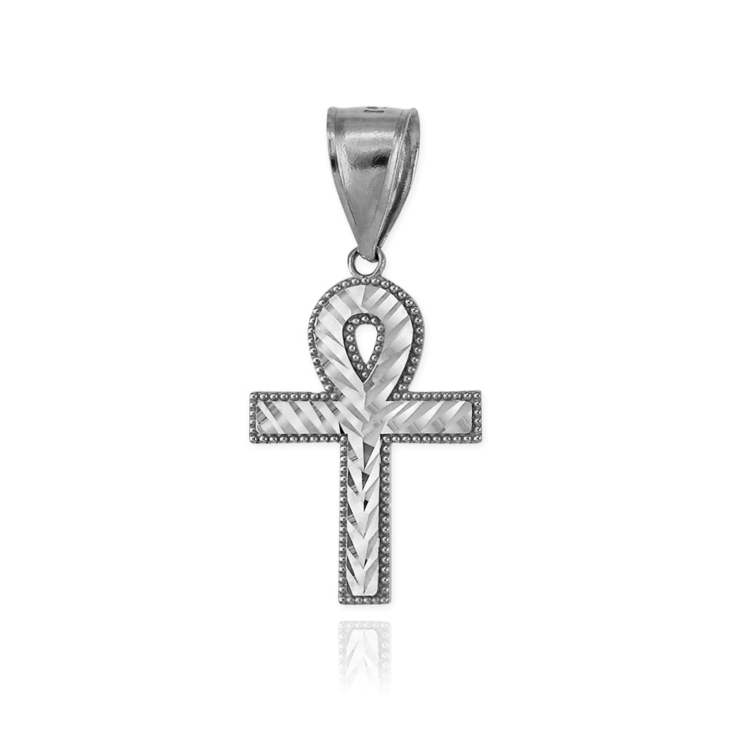 Sterling Silver Ankh Cross DC Charm Hip-Hop Pendant Karma Blingz