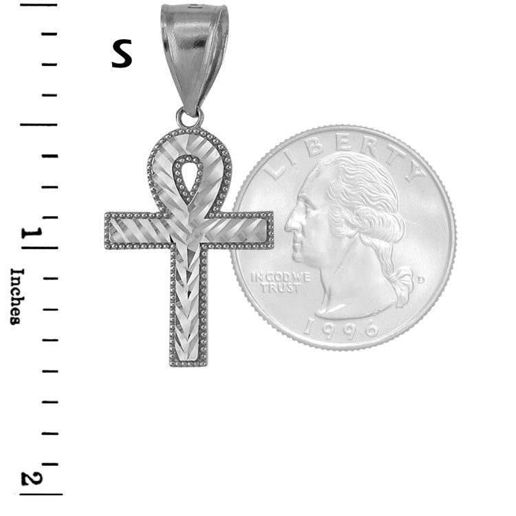 Sterling Silver Ankh Cross DC Charm Hip-Hop Pendant Karma Blingz
