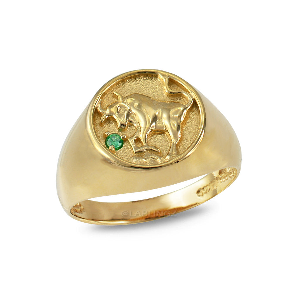 Yellow Gold Genuine Birthstone Zodiac Ring Karma Blingz
