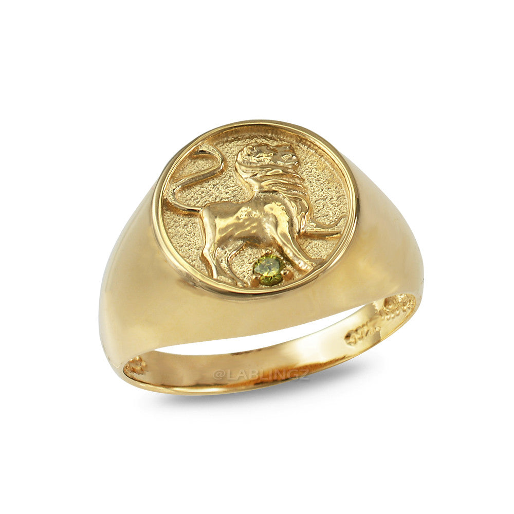 Yellow Gold Genuine Birthstone Zodiac Ring Karma Blingz